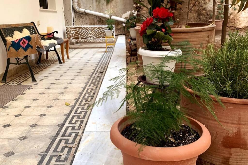 Quiet And Central Flat With Private Backyard Garden Athena Bagian luar foto